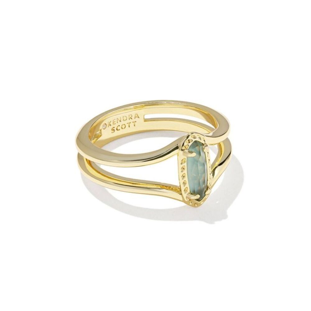 Kendra Scott Emma Double Band Ring - Green Size 7